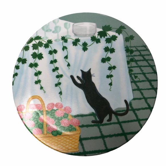 Mebel VTG Melamine Black Cat Trivet Tray 2 Italy - Picture 4 of 7